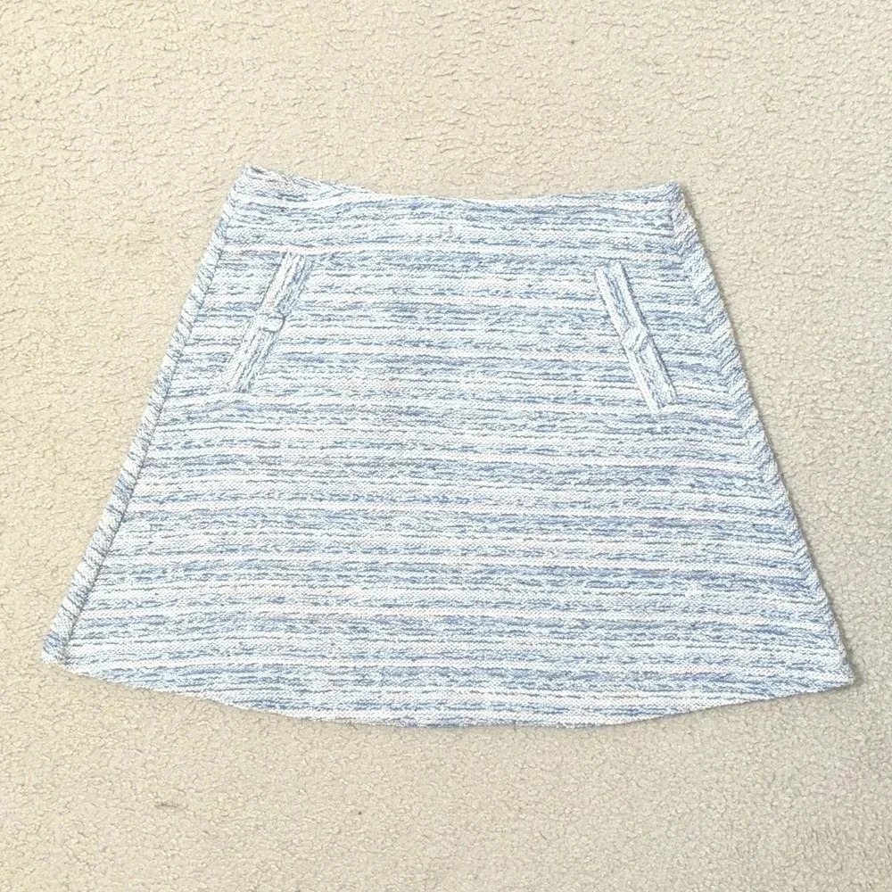 LOFT Striped Tweed Boucle Pocket Flippy Circle Skirt, Size S - Picture 4 of 13